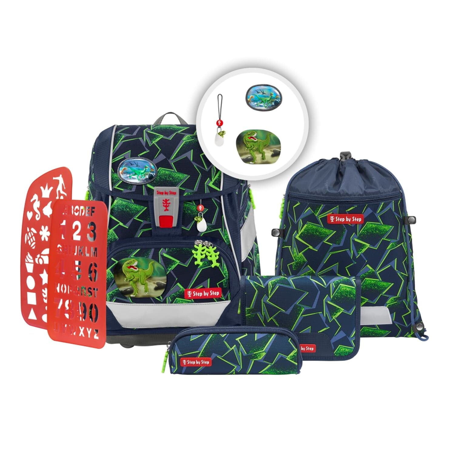 Step by Step Schulrucksack 2in1 Plus – 6-teilig – Wild T-Rex Taro