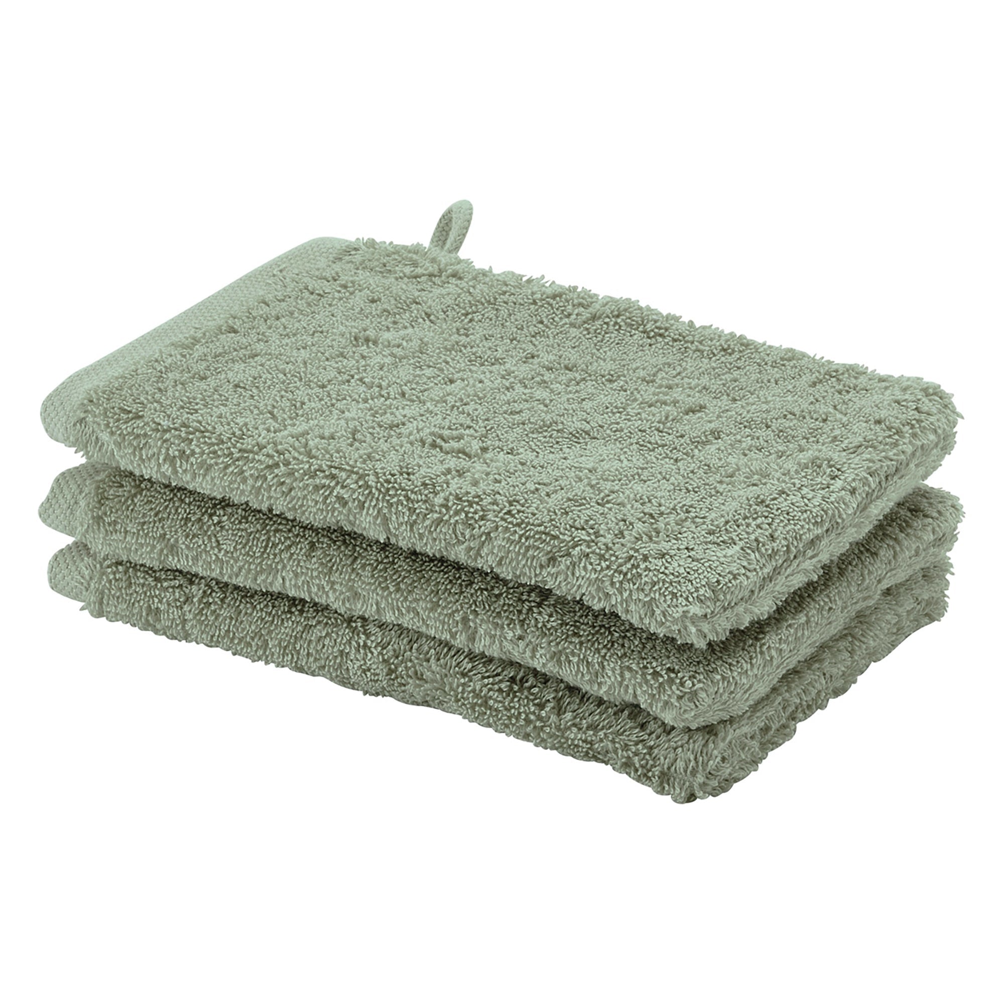 Aquanova Waschhandschuh London – 16×22 cm, Baumwolle, 600 g/m², Graugrün