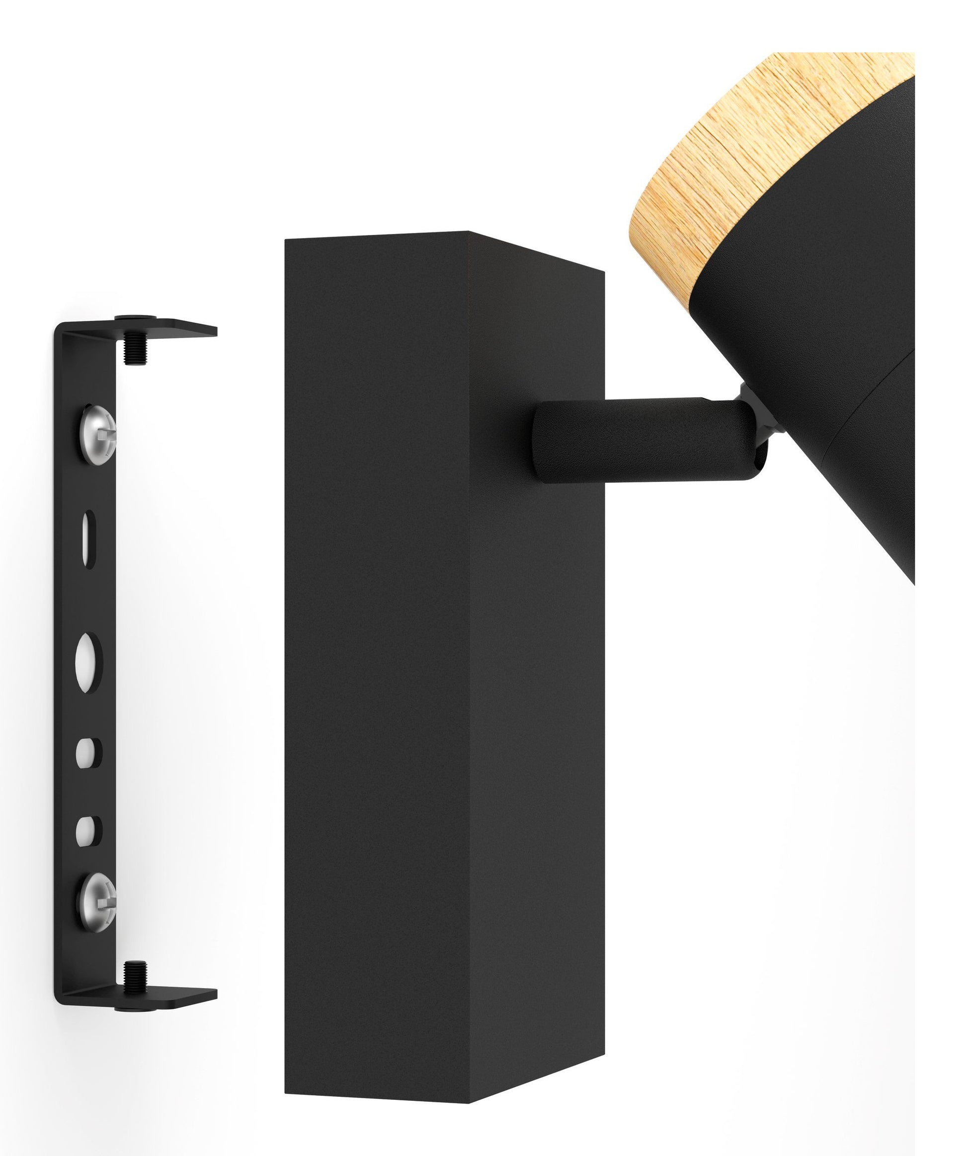 EGLO Wand-/Deckenleuchte Cartagena – 345 lm, 4,5 W, 3000 K, schwarz/braun, inkl. GU10