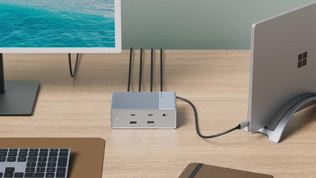 HYPER HDG215-EU Dockingstation – USB-C, 2× DP, 2× HDMI, 3× USB-A, 2× USB-C, 100 W PD, GbE, für Windows/Mac/iPad