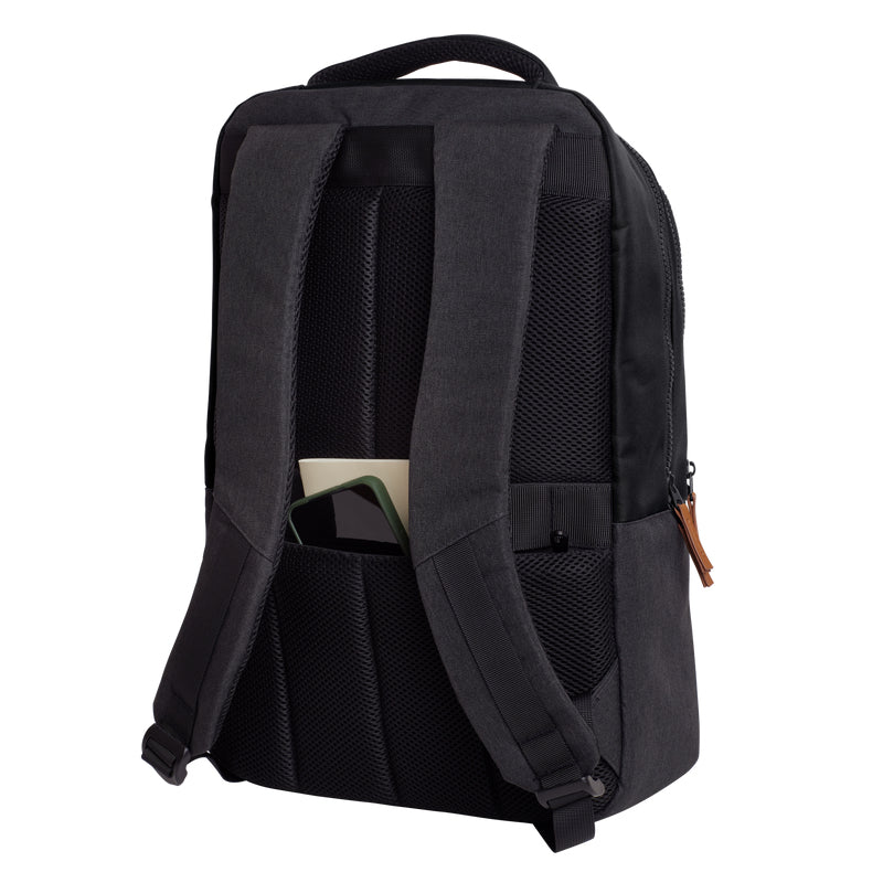 Trust Notebook-Rucksack Lisboa – 23 l, ergonomisch gepolstert, rPET-Polyester – Schwarz, 165 × 300 × 460 mm