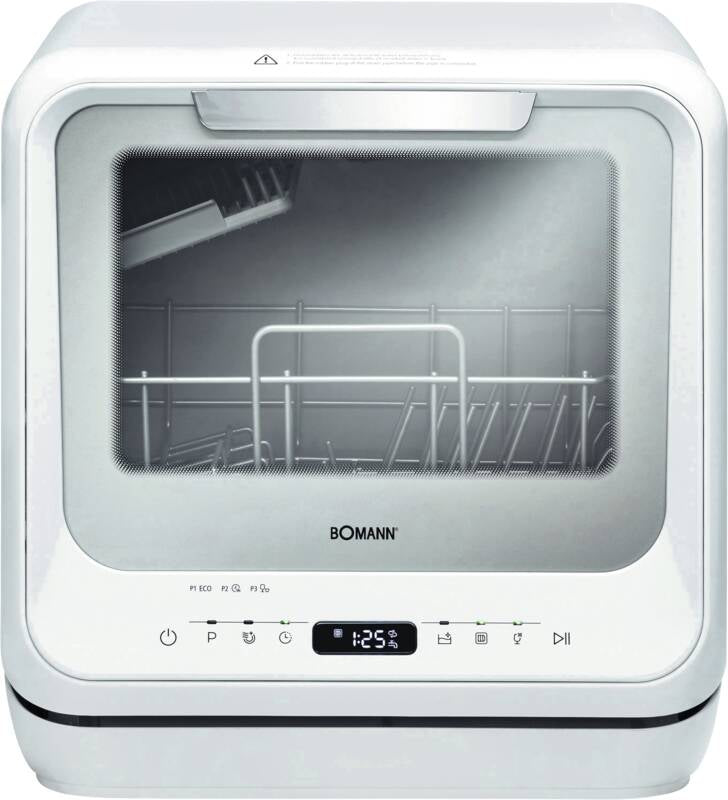 Bomann Tisch-Geschirrspüler TSG 5704 – 2 Massgedecke, 5 l/Zyklus, 58 dB, 6 Programme – Weiss