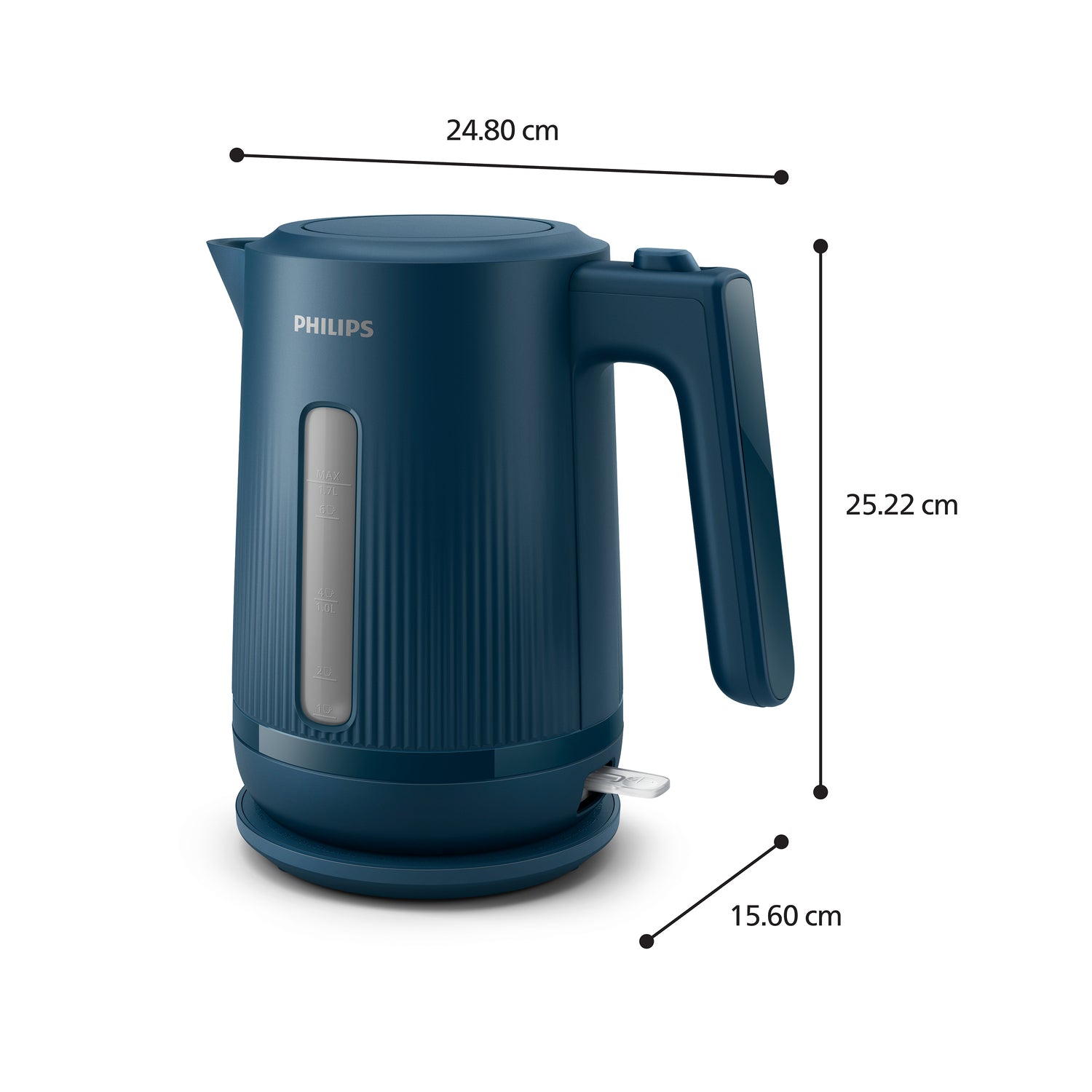 Philips 3000 Serie HD9411/71 – Wasserkocher 1,7 l, 2200 W, Edelstahl, Blau