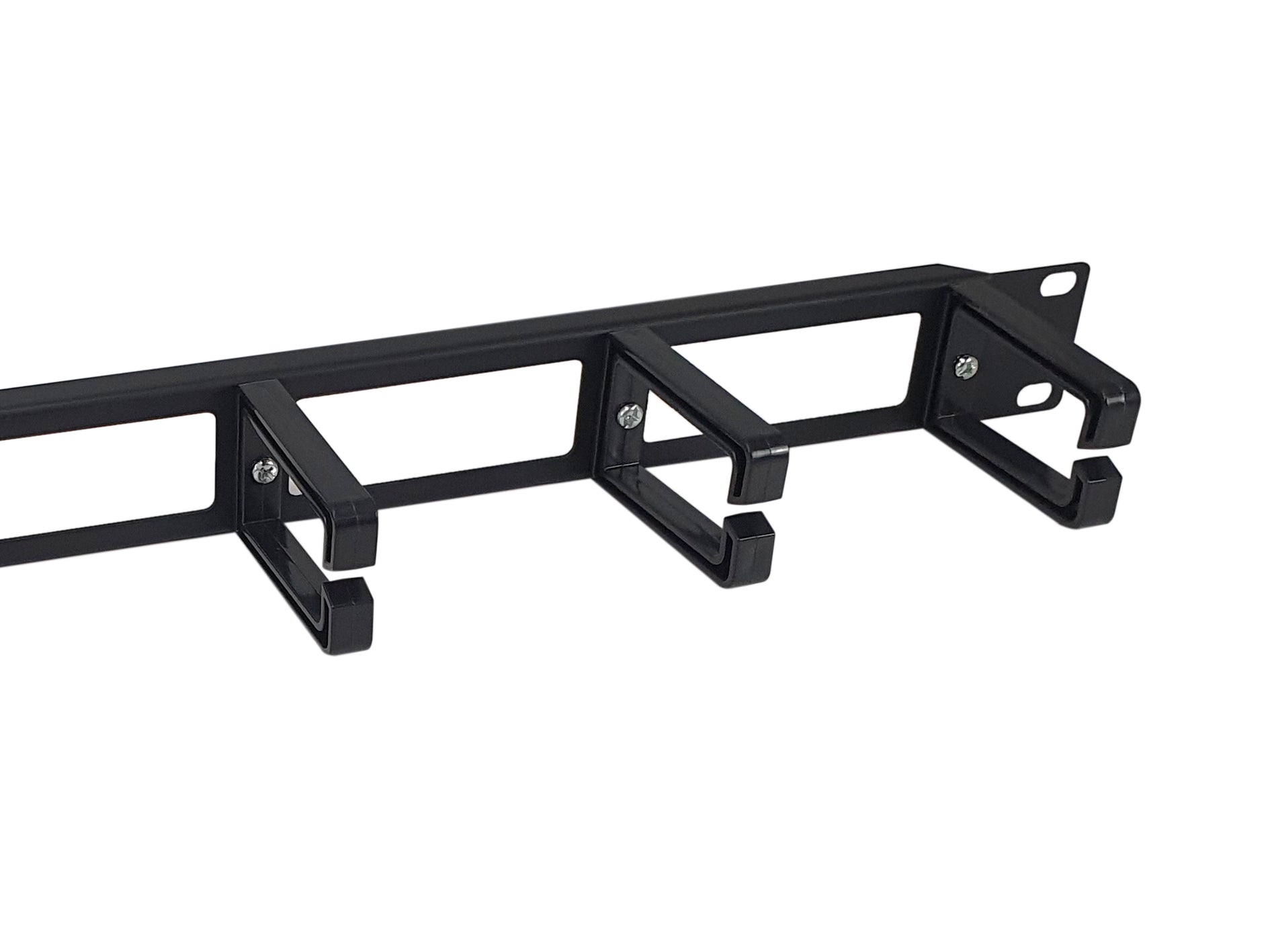 Equip 19" 1U Rangierpanel, Kunststoff/Stahl, 482,6×44,5×82 mm – Schwarz