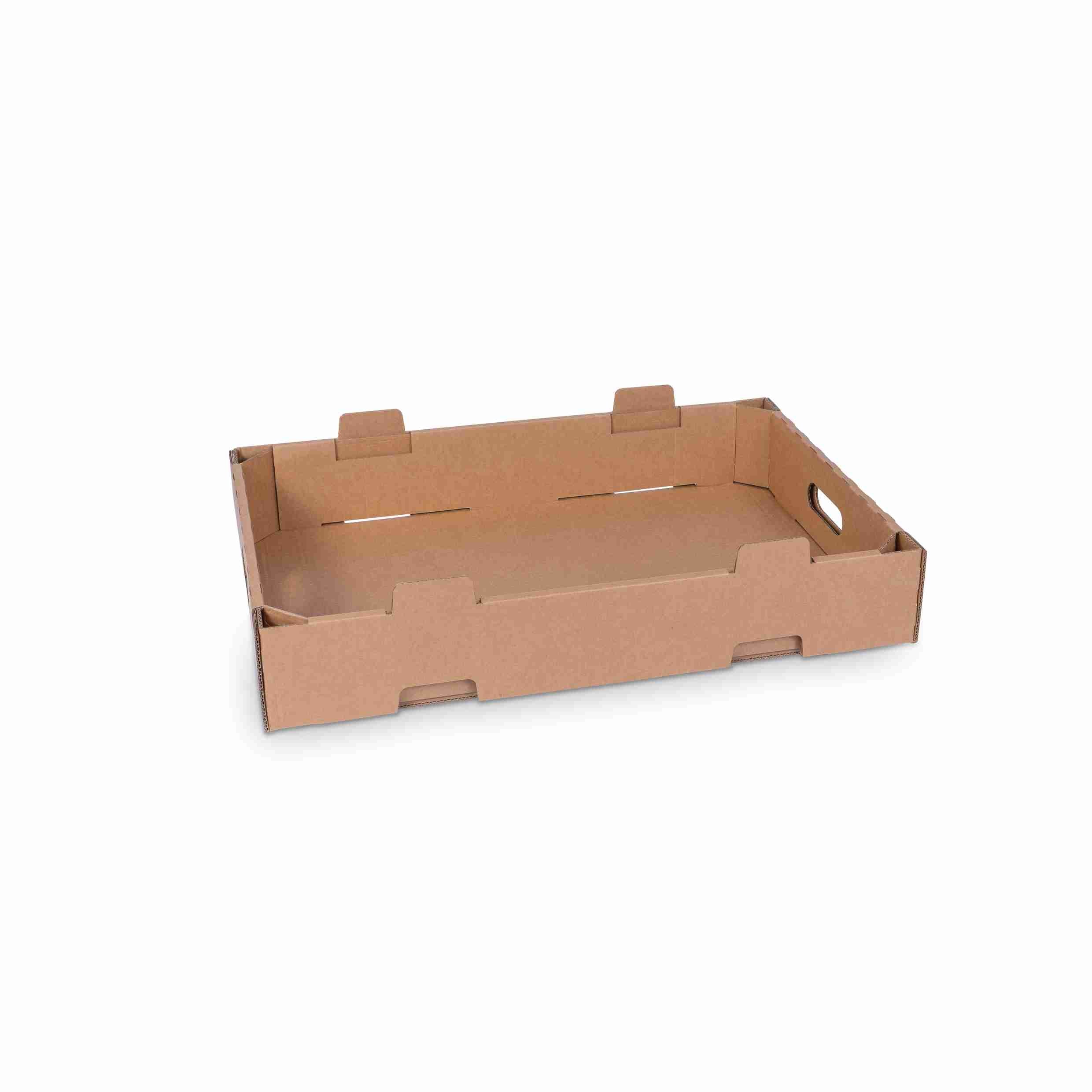 Model Versandverpackung – 573 × 373 × 95 mm, braun, Wellkarton, nassfest, mit Grifflöchern – 1 Stk., ab 20 Stk.