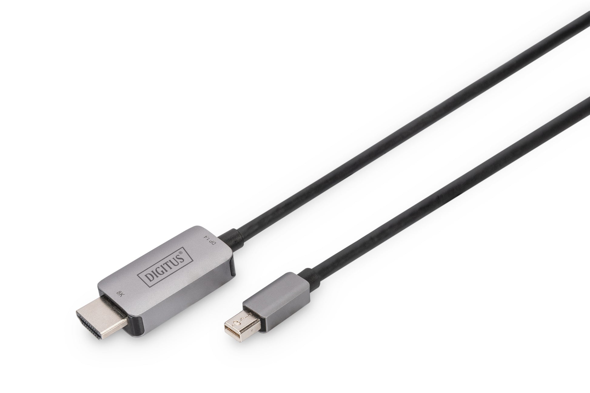 Digitus Mini DisplayPort (Stecker) auf HDMI (Stecker) Adapter – 8K@60 Hz – 1 m – Aluminium-Gehäuse