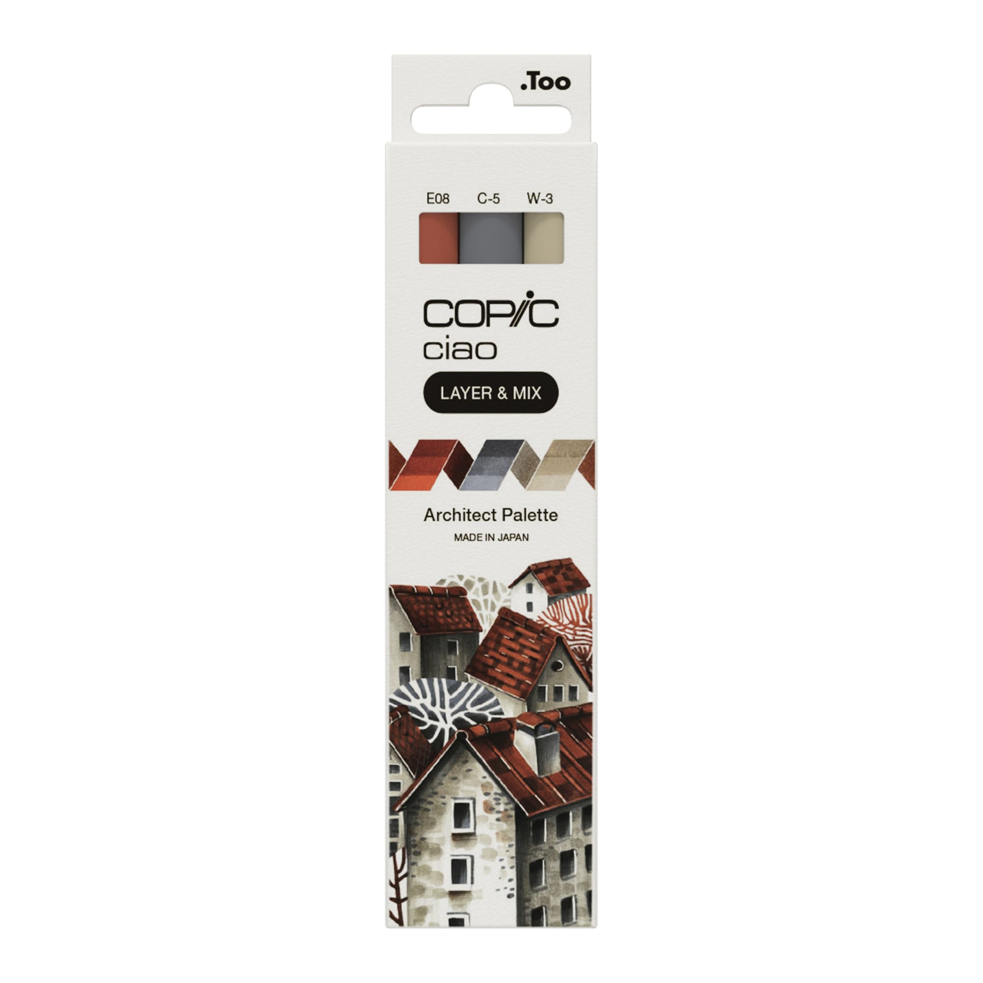 Copic Ciao Brush Pen, Doppelspitze – Pinselspitze + Keilspitze, alkoholbasiert, 3er Set