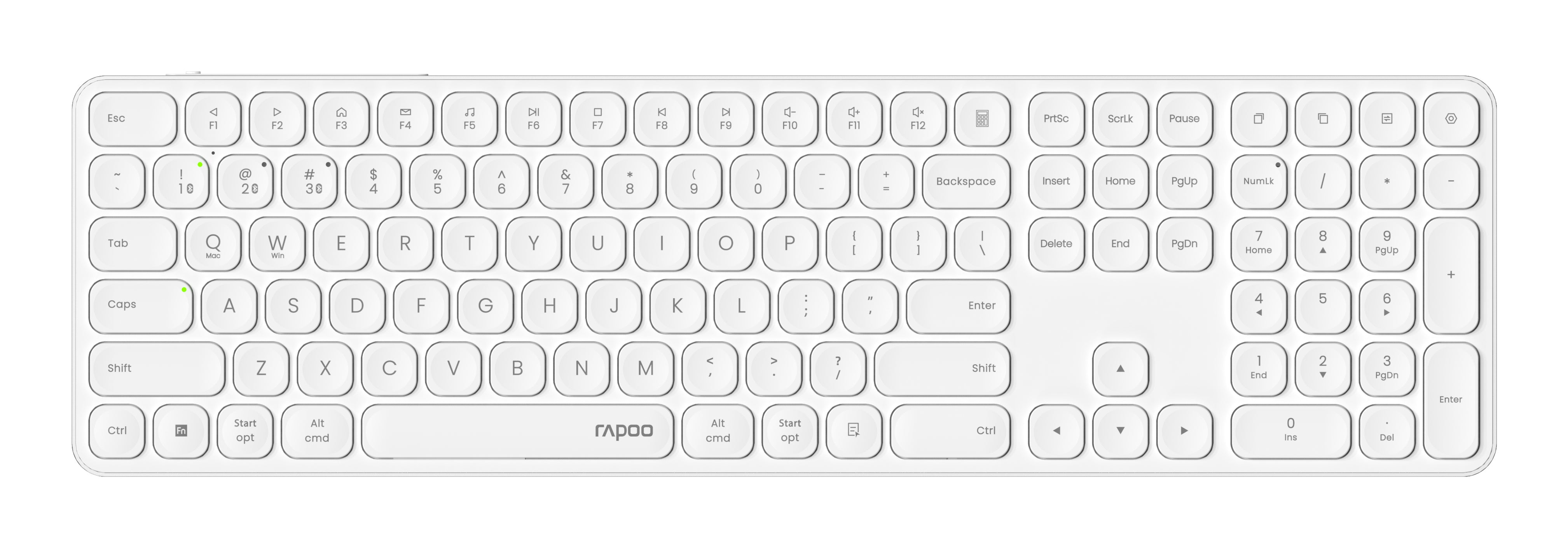 Rapoo E9810 – Kabellose Tastatur (Bluetooth/2,4 GHz), CH-Layout (DE-CH) – für Windows & macOS