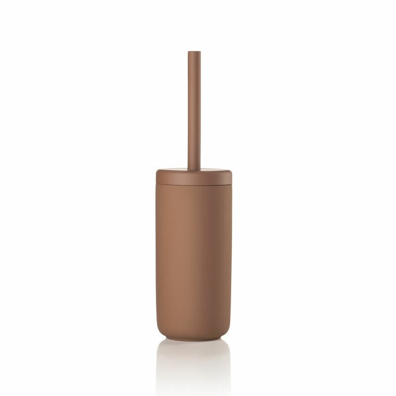 Zone Denmark UME – WC-Bürstenset – Keramik, Terrakotta, mit Deckel, H 38,7 cm, Ø 10 cm
