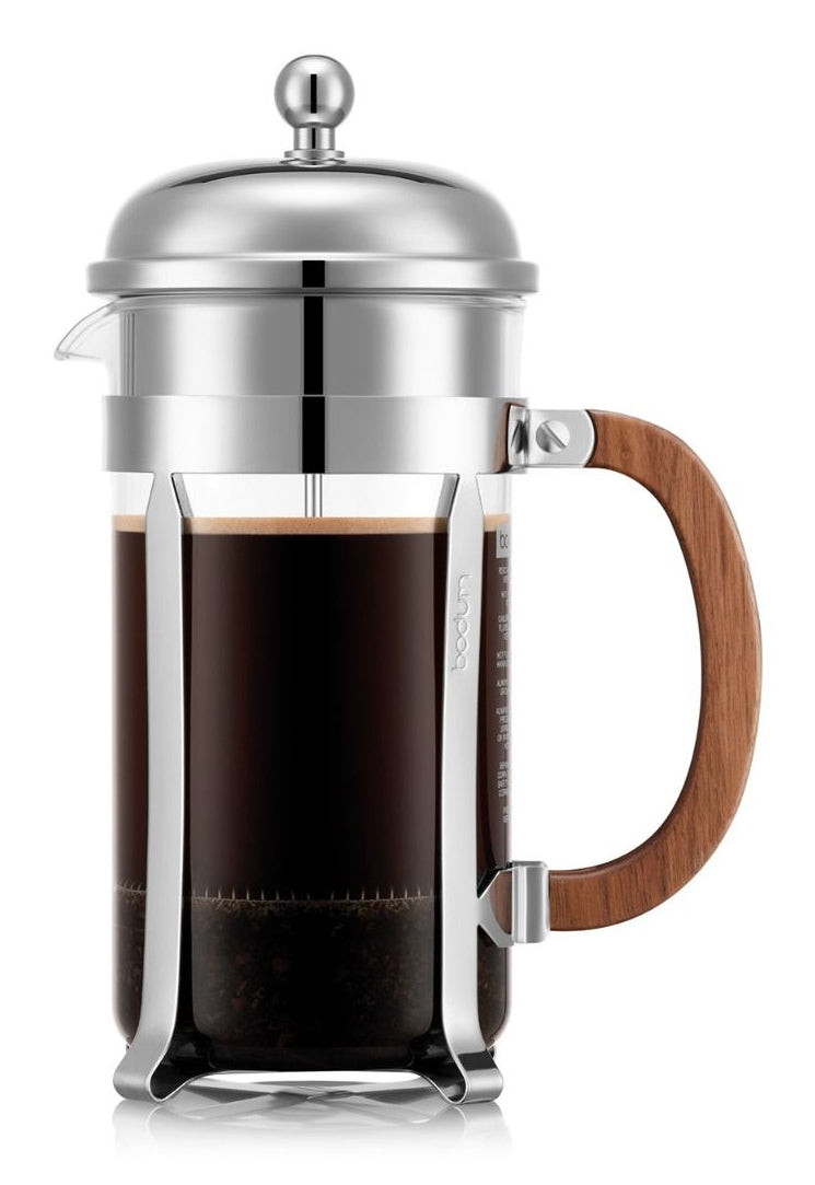 Bodum Chambord French Press Kaffeebereiter – 1 l, 8 Tassen, Silber