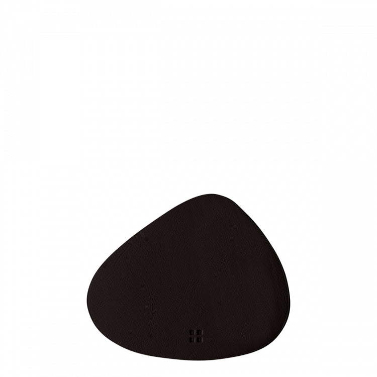 Sola Glasuntersetzer – 14 × 11,5 cm, Kunstleder/Kunststoff, Schwarz