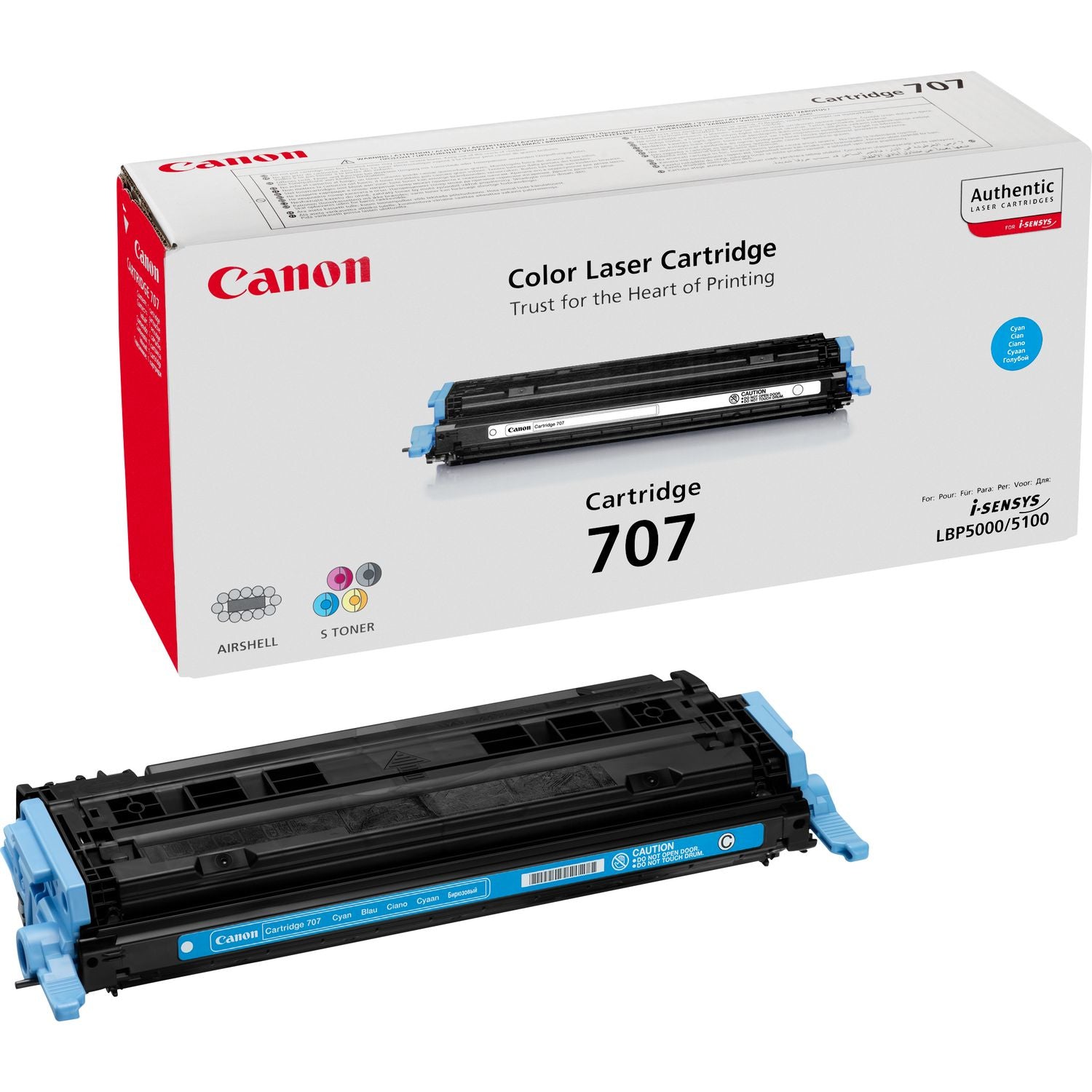 Canon Toner 707 – Cyan, 2000 Seiten – für LBP 5000/5100/5700