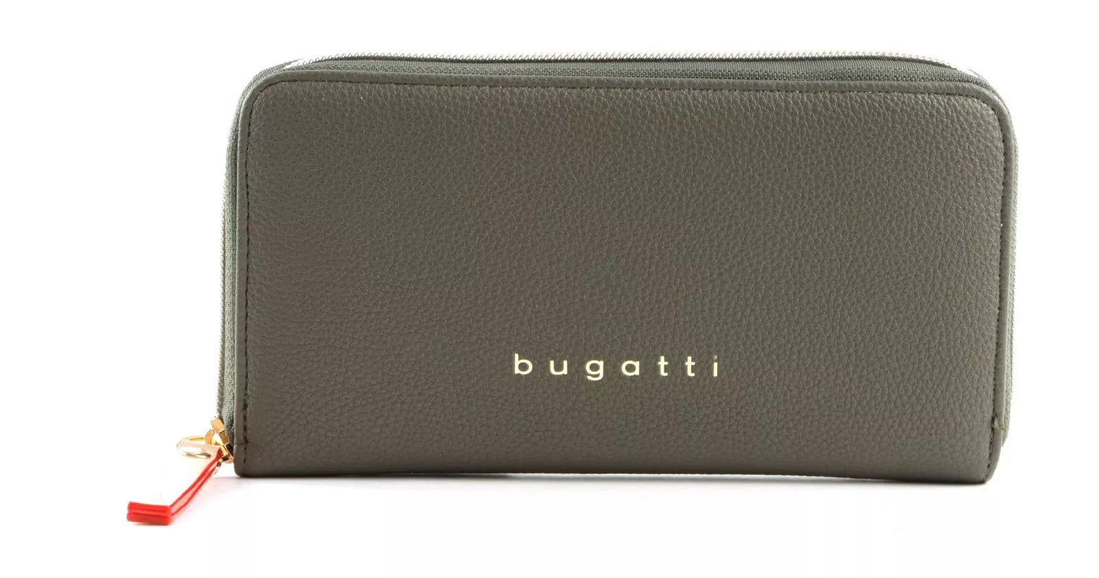 Bugatti cases Bugatti – Damenbörse Ella – Reissverschluss, Münzfach, 9 Kartenfächer – 19 × 10 × 2 cm – Olivgrün – Polyurethan
