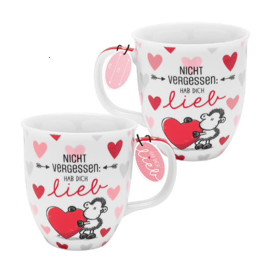 Sheepworld Tasse – 400 ml, Ø 9,0 cm, Porzellan, Rosa, spülmaschinenfest, mikrowellengeeignet