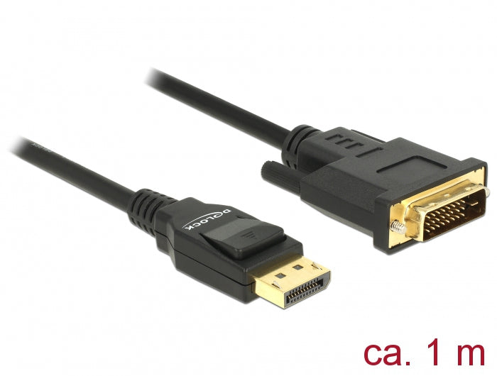 DeLOCK DisplayPort auf DVI-D Kabel DP 1.2 4K 60 Hz – 1 m