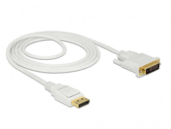 DeLOCK DisplayPort auf DVI-D Kabel DP 1.2 1080p 60 Hz – 2 m – Weiss
