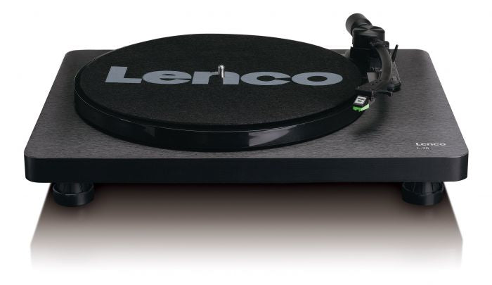 Lenco L-30 – Plattenspieler – Stationär – Riemenantrieb, 33⅓ U/min, USB, eingebauter Verstärker – Schwarz