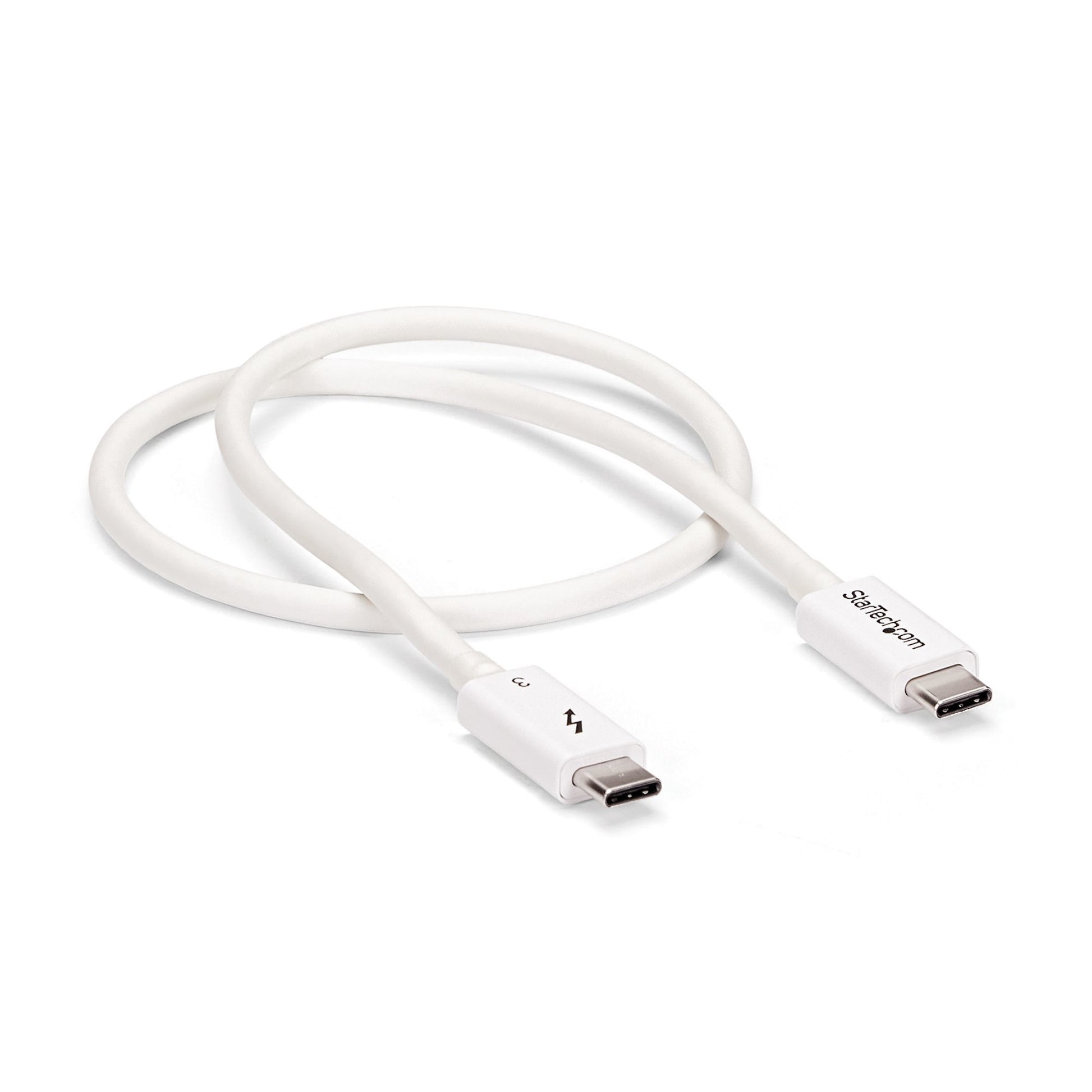 StarTech.com Thunderbolt 3 (USB-C) Kabel – 40 Gbit/s – 0,5 m – PD 100 W – PVC – Weiss