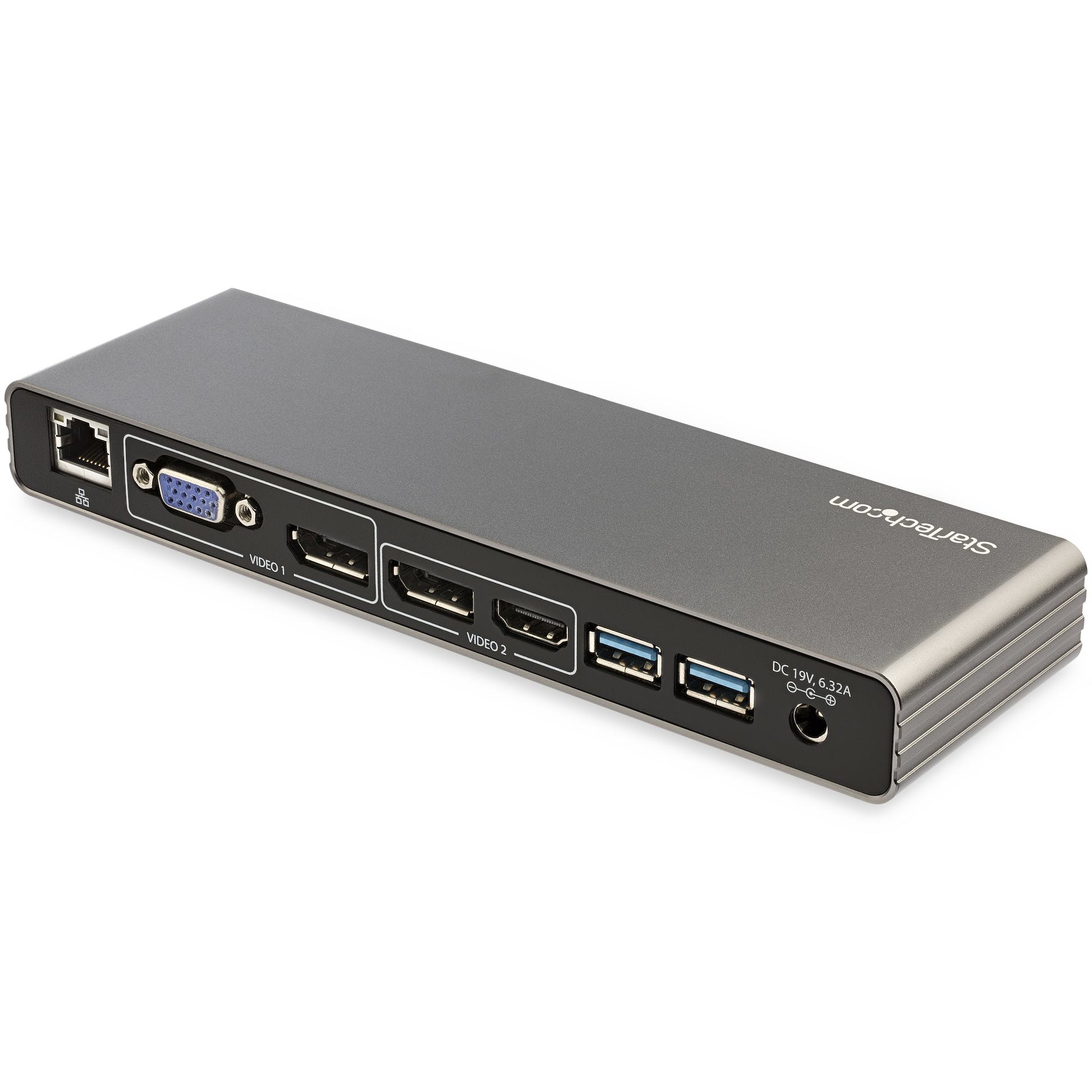 StarTech.com Dockingstation – Thunderbolt 3, 2× DP, 1× HDMI, 1× VGA, 2× USB-A, 85 W PD, GbE, für Windows/Mac