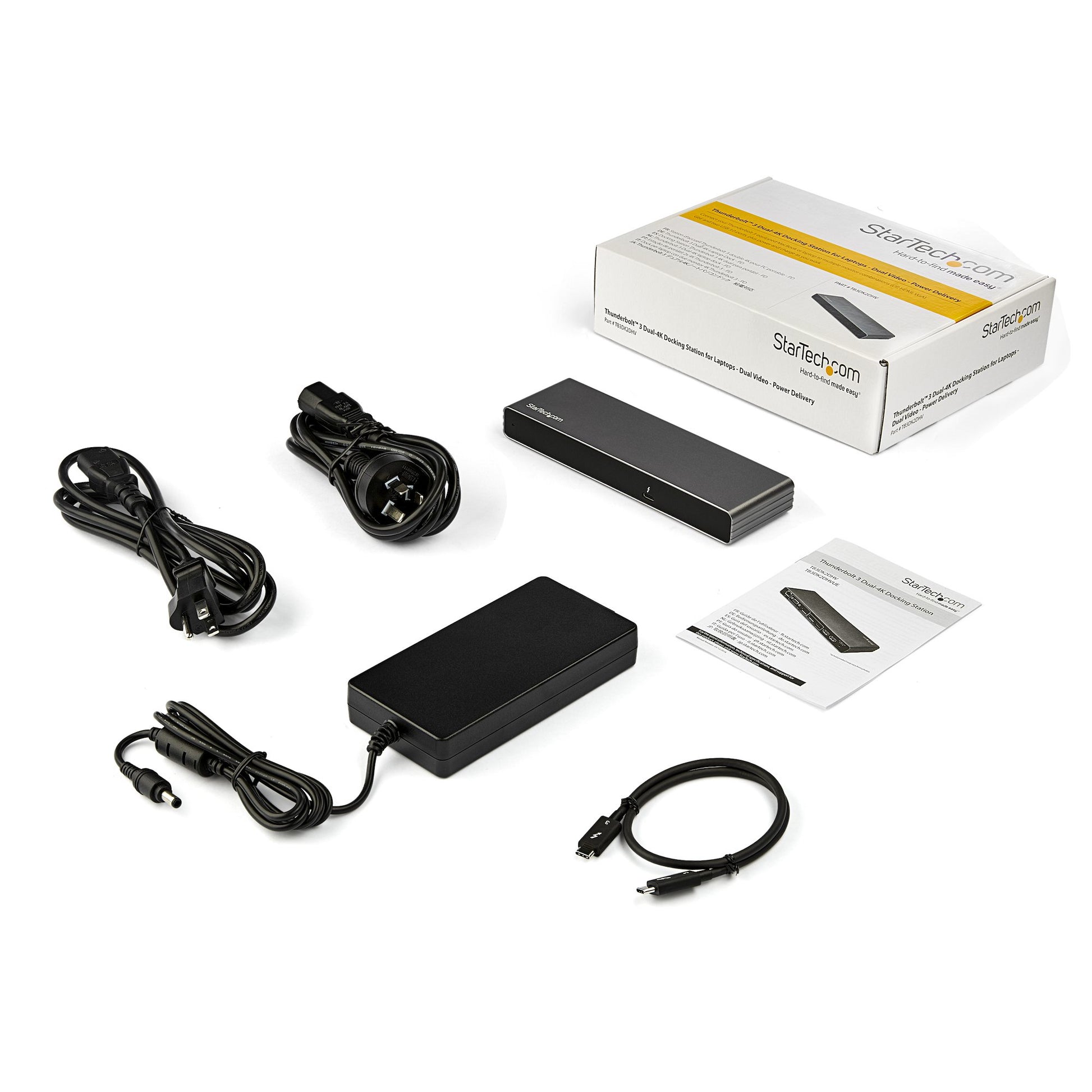 StarTech.com Dockingstation – Thunderbolt 3, 2× DP, 1× HDMI, 1× VGA, 2× USB-A, 85 W PD, GbE, für Windows/Mac