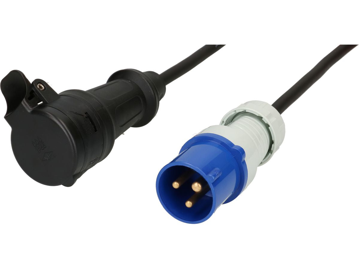 Max Hauri AG Max Hauri Verlängerungskabel – T23–CEE 16-3, 1,5 m, IP44, aussen, 3×1,5 mm², schwarz