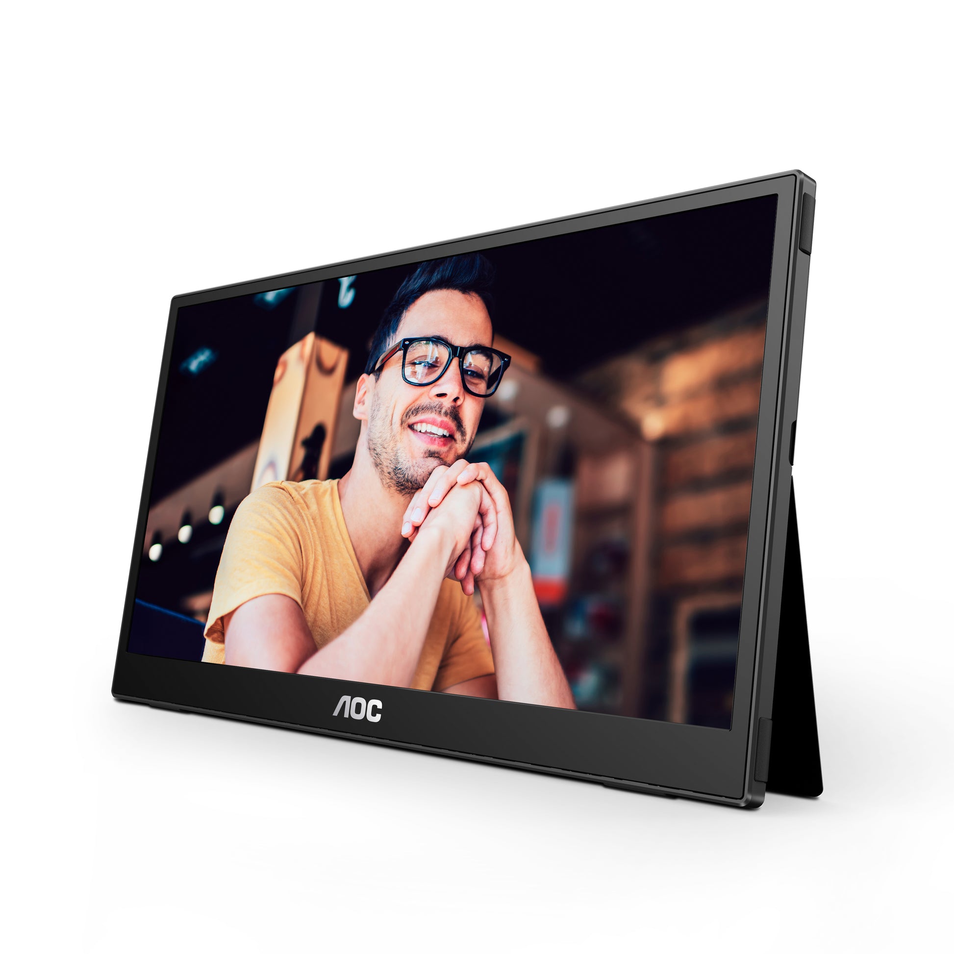 AOC 16T3EA – Portabler Monitor, 15,6", 1920 × 1080 (Full HD), IPS, 60 Hz, 250 cd/m², VESA 75 × 75, Schwarz