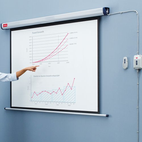 Nobo Motor-Leinwand – 4:3, 160 × 120 cm, mit Fernbedienung, weiss