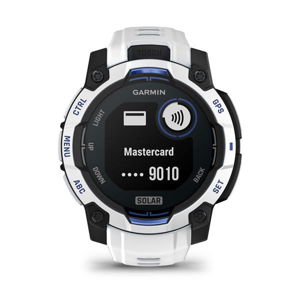 Garmin Instinct 3 45 mm GPS – FRP Weiss, Sportband Weiss, 100 m, für iPhone und Android