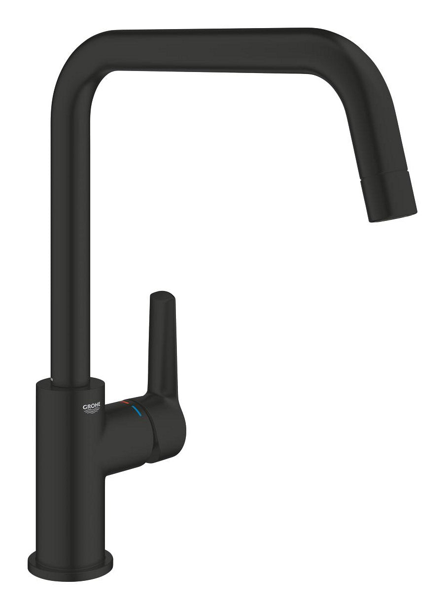 GROHE Start Badebatterie – Einhebelmischer, 22,3 cm Ausladung, Messing, Schwarz