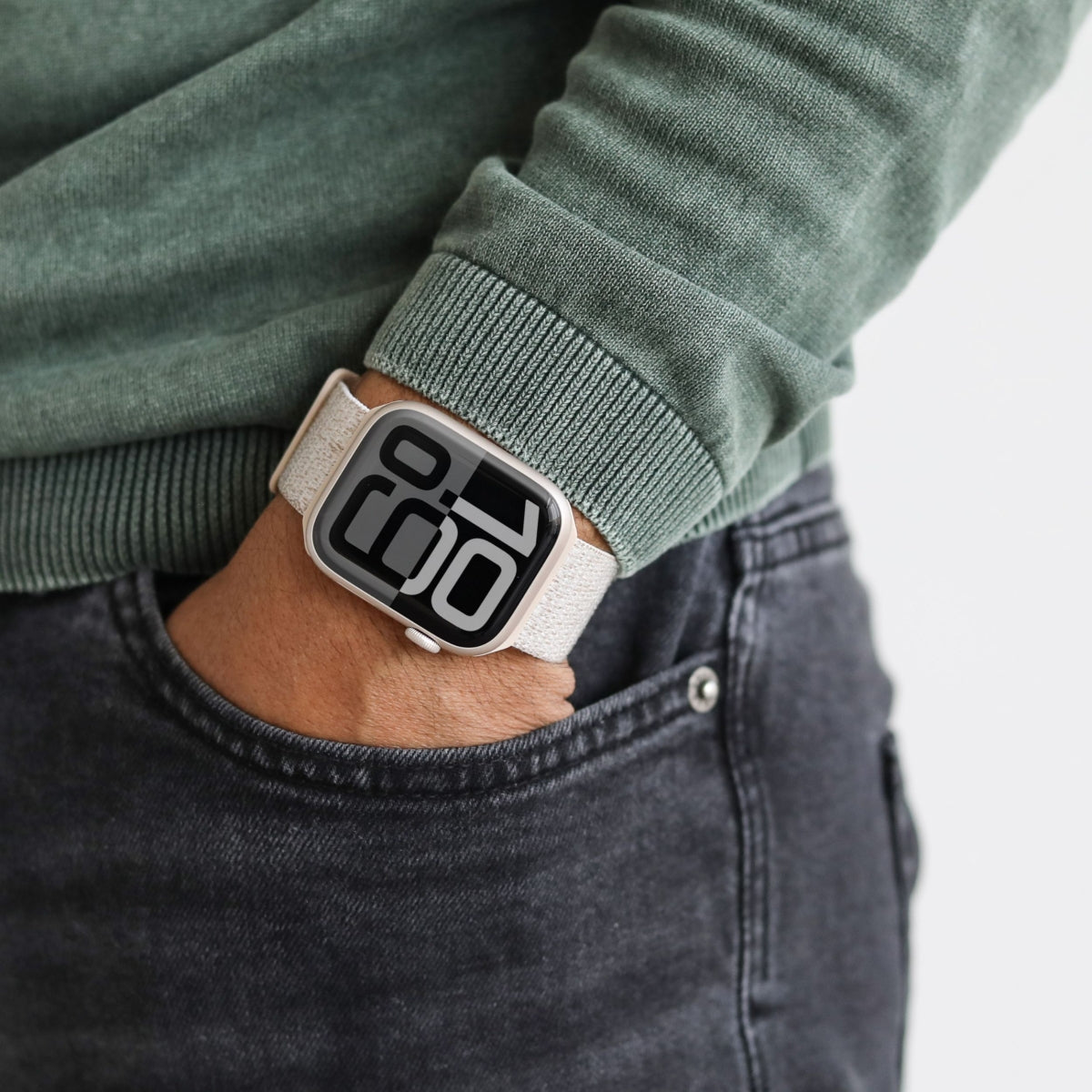 Vonmählen Fitness Loop 2 – Armband – für Apple Watch 40 / 41 / 42 mm, Creme, Nylon
