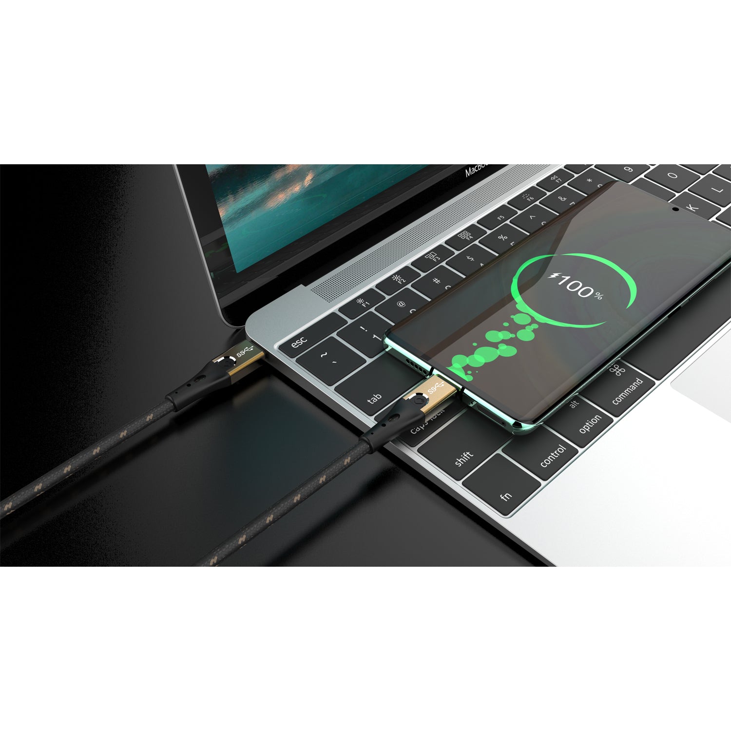 OEHLBACH USB-Kabel, USB-C zu USB-C, 2 m, USB4, Lade-/Datenkabel