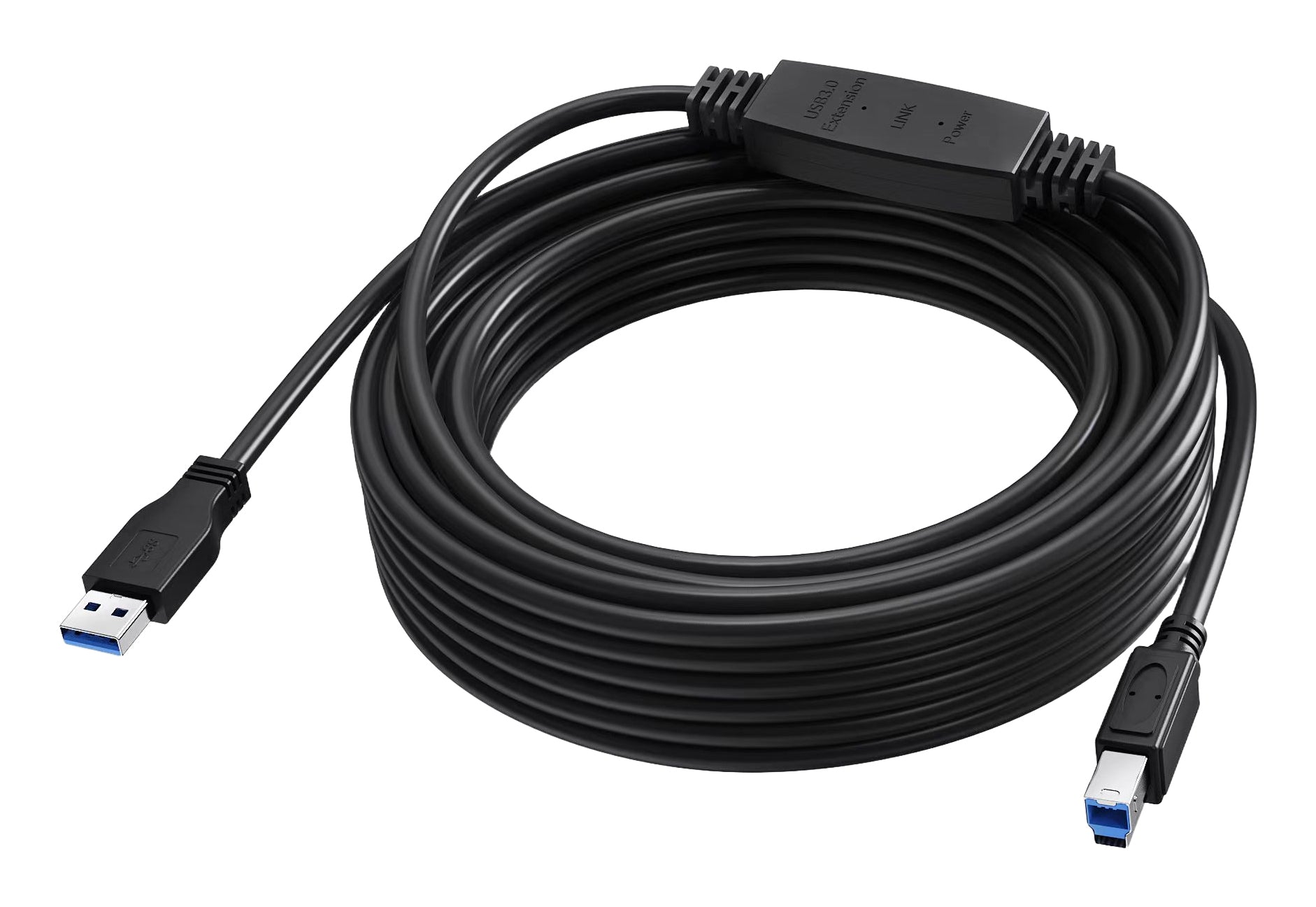 Vision USB-C auf USB-B Kabel – USB 3.2 Gen 1 (5 Gbit/s) – 10 m – PVC-Mantel – Schwarz