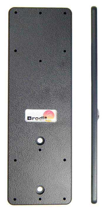 Brodit Montageplattenverlängerung – Spezialzubehör – Montageplatte, vorgebohrt, 155×50×5 mm