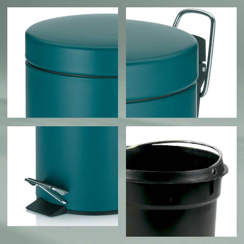 Kela Kosmetikeimer Monaco – 3 l – Metall, rund – Petrol