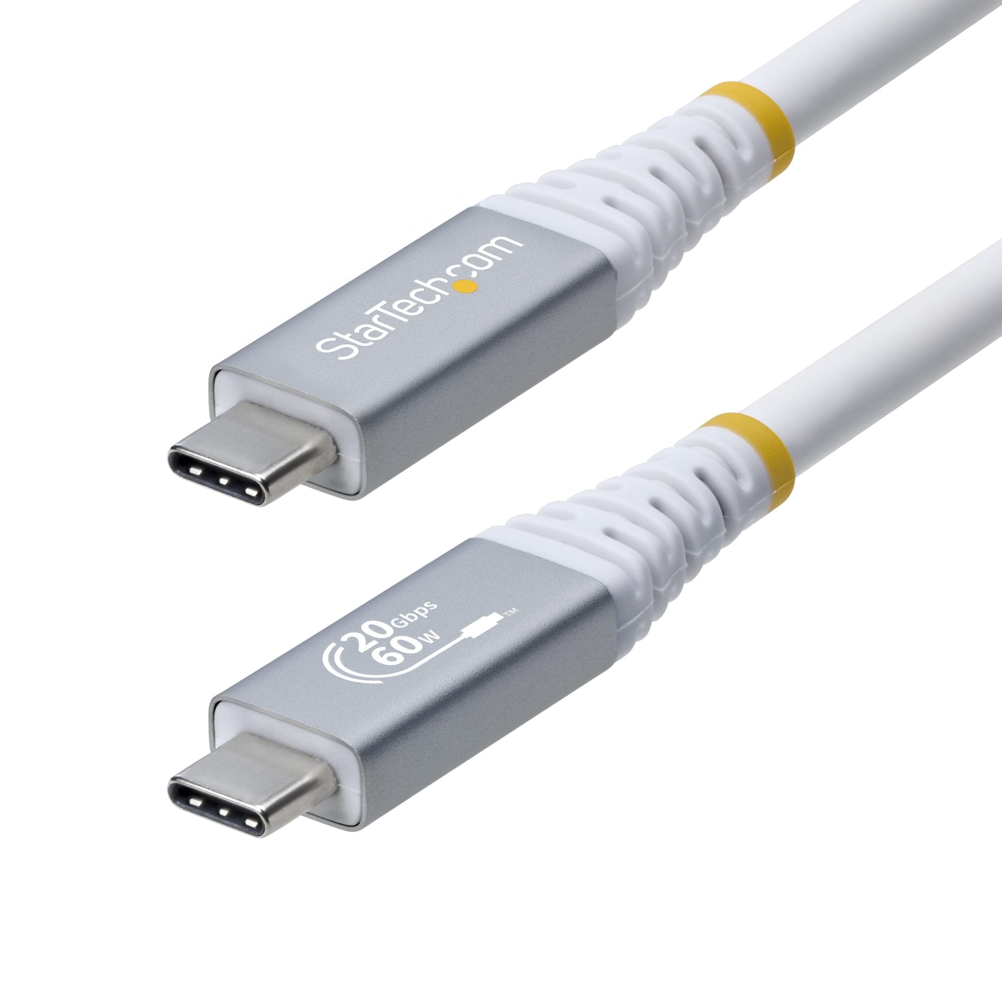 StarTech.com USB-C auf USB-C Kabel – USB4 20 Gbit/s – 3 m – PD 60 W – 4K/120 – USB-IF zertifiziert – Weiss