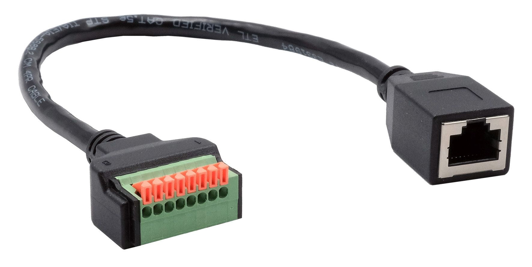 EXSYS EX-49120 Adapter RJ-45 zu 8-Pin-Terminalblock – Cat.6, 0,3 m – Schwarz