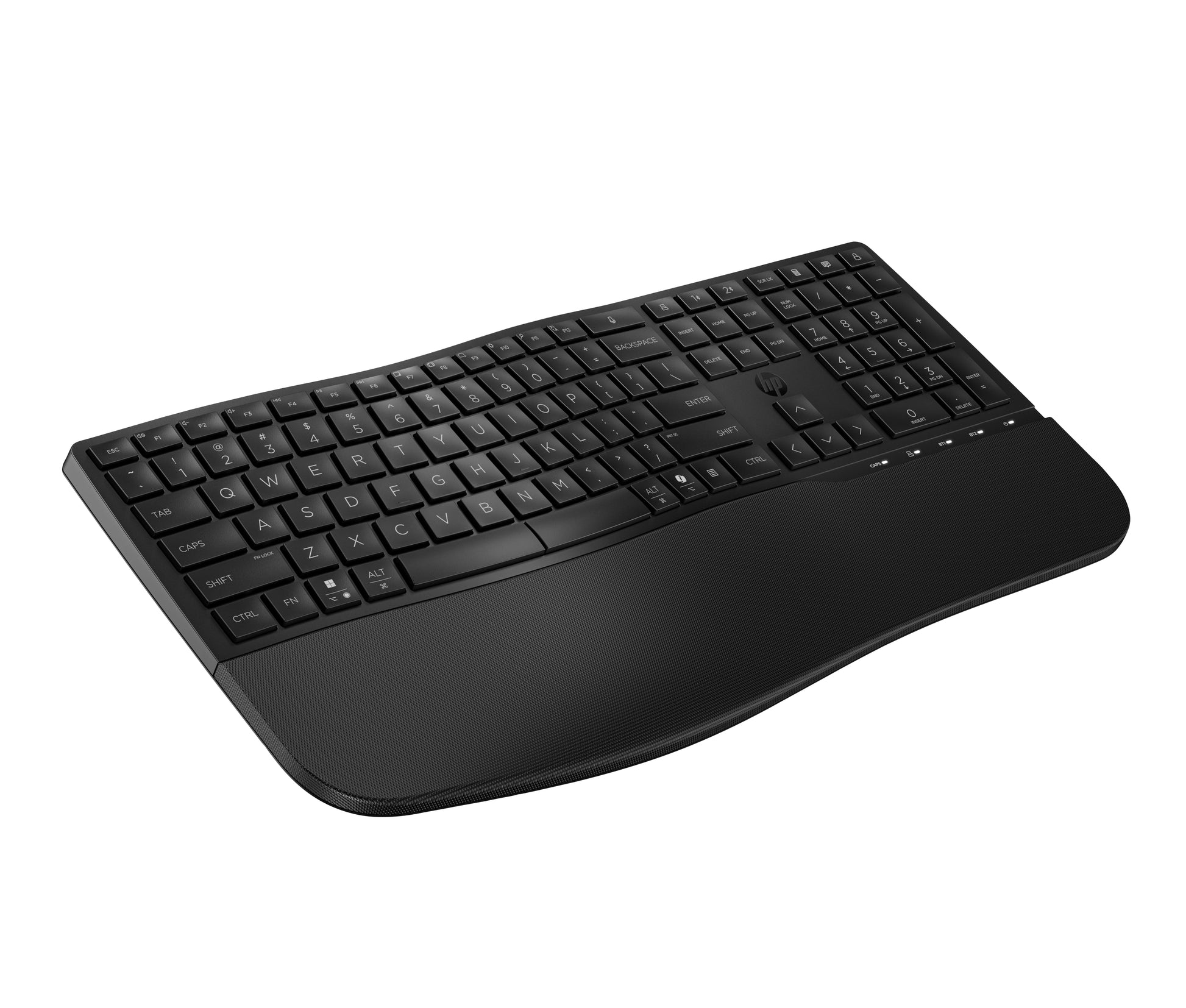 HP 685 Comfort Dual-Mode Tastatur – Membran – Bluetooth & 2,4 GHz – mit Handballenauflage – Schwarz