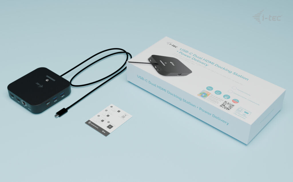 i-tec Dockingstation – USB-C, 2× HDMI, 4× USB-A, 100 W PD, GbE, 3,5 mm Audio, für Windows/Mac/ChromeOS