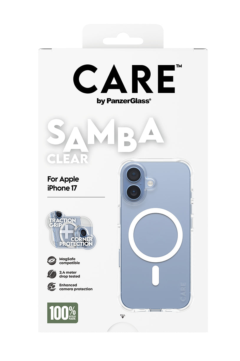 PanzerGlass Backcover Samba – für Apple iPhone 17 – transparent – TPU, MagSafe-kompatibel