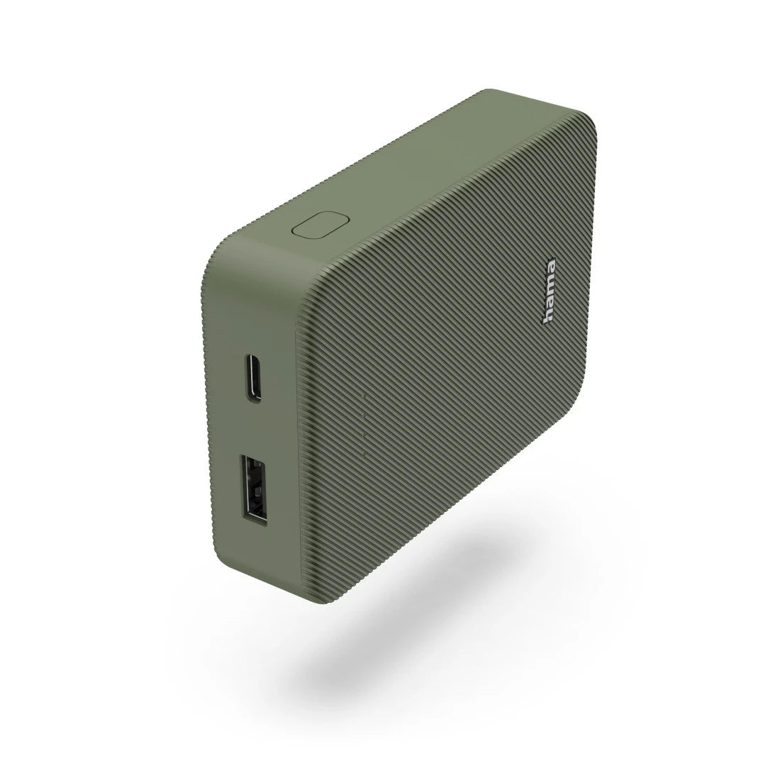 Hama Powerbank 10000 mAh, 1× USB-C, 1× USB-A, Batteriestatus (4 LEDs), für Smartphones, Tablets, Grün