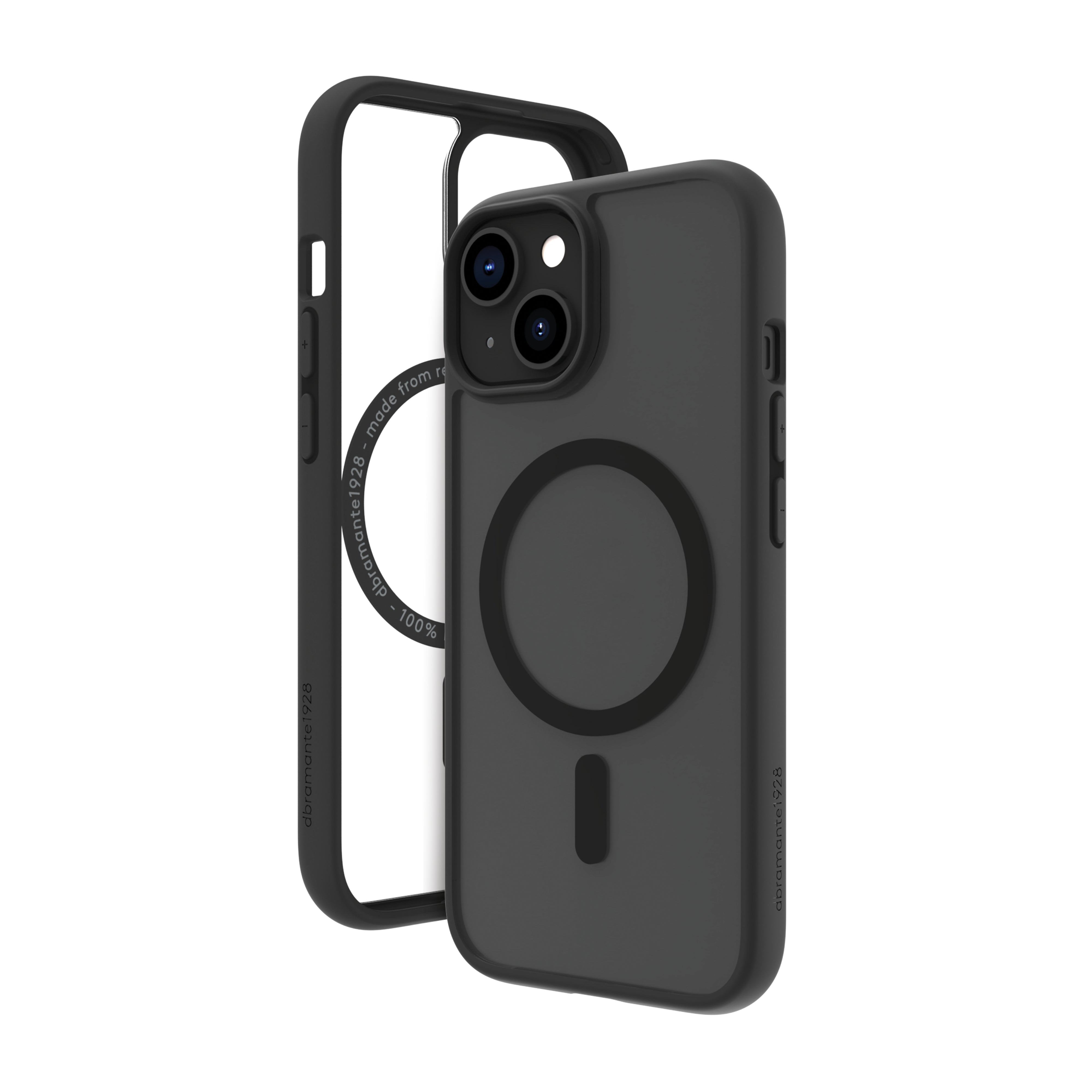 dbramante1928 Grenen MS – Backcover – für Apple iPhone 15, MagSafe, Kunststoff, Schwarz, schlagfest