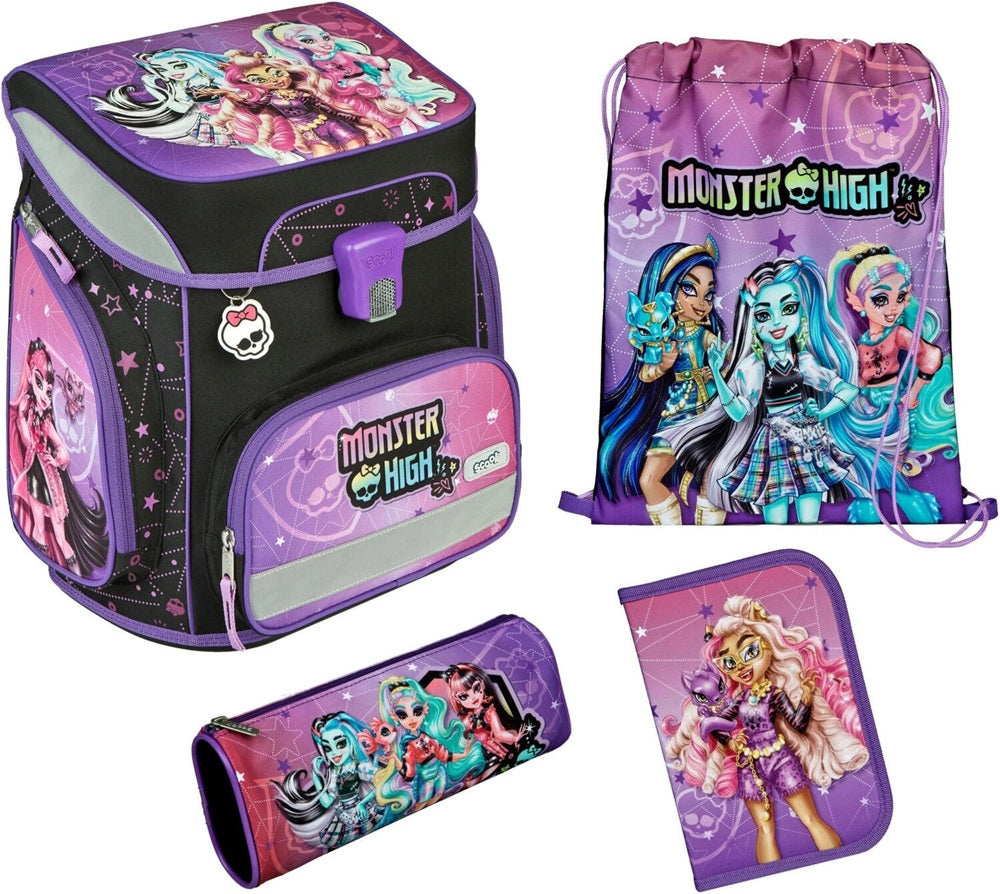 Scooli Schulrucksack-Set 5-teilig, Monster High, 18 l, 33×36,5×29 cm