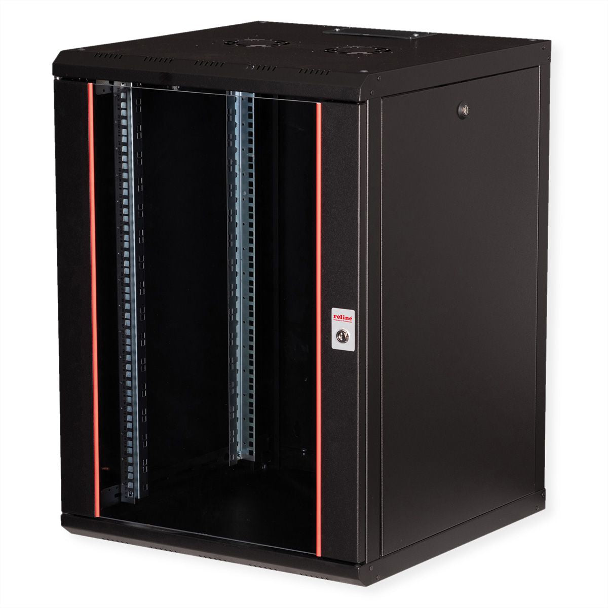 ROLINE Pro – 19" Wandverteiler 16U, IP20, abschliessbar, 600 × 600 × 818 mm, schwarz, Stahl