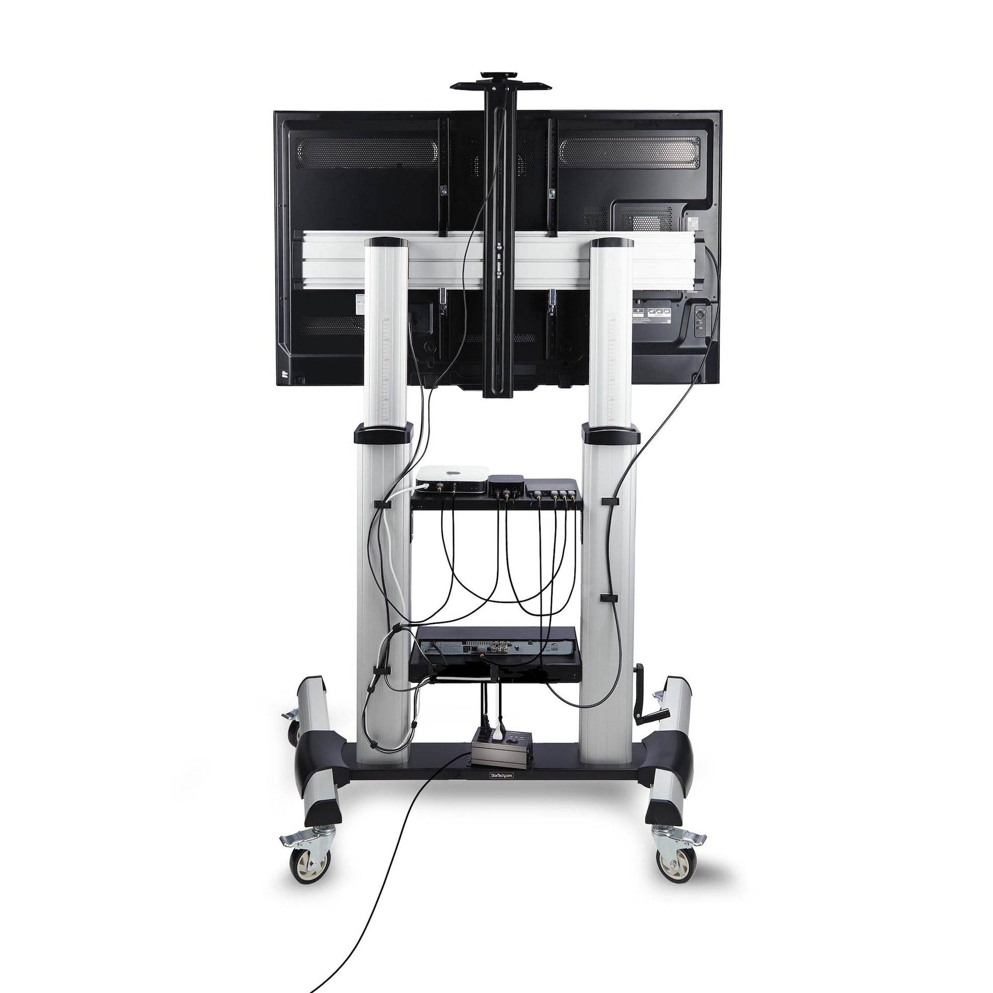 StarTech.com TV-Wagen – 60–100" – VESA 200×200–1000×600 – bis 100 kg, Höhenverstellbar, mit Rollen