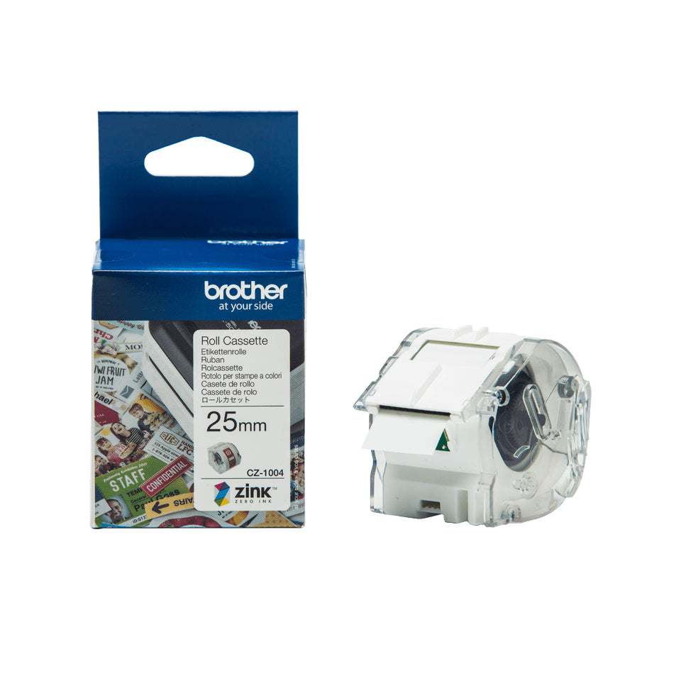 Brother CZ-1004 Endlosetiketten-Kassette – weiss – 65 mm × 5 m – für Brother