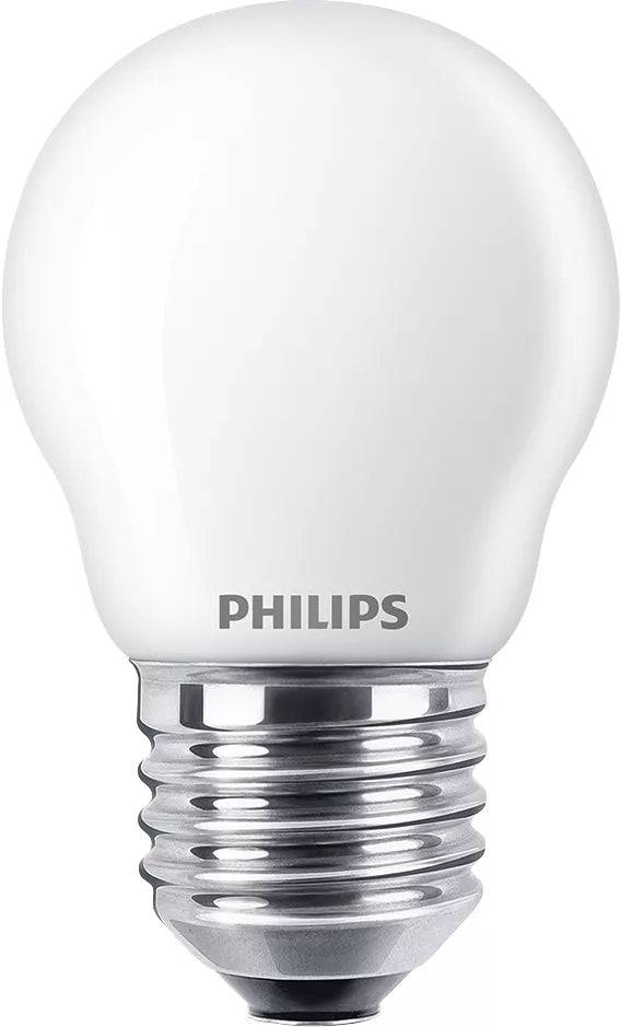 Philips by Signify Philips Leuchtmittel E27 P45 – Warmweiss 2700 K, 806 lm, 6,5 W – IP20 – 1 Stk. – Weiss, Glas – LED classic