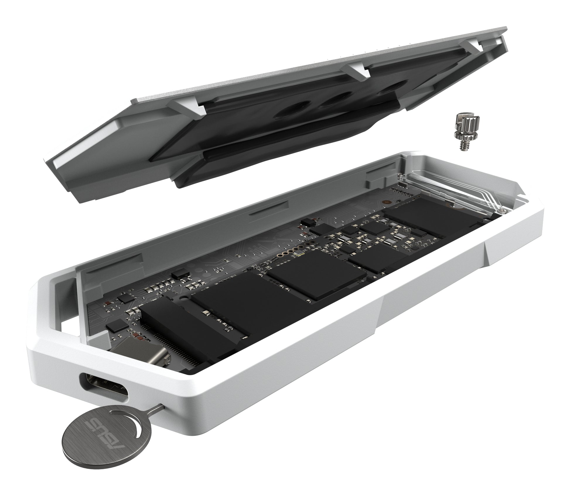 ASUS ROG STRIX ARION WH – 1-Schacht SSD-Gehäuse – für M.2 (PCIe/NVMe)