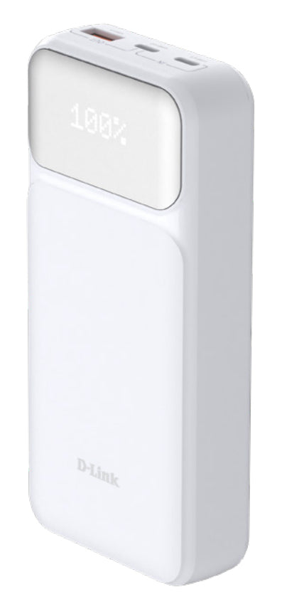 D-Link DPP-201 Powerbank 20'000 mAh – 65 W PD, 2× USB-C, 1× USB-A, weiss