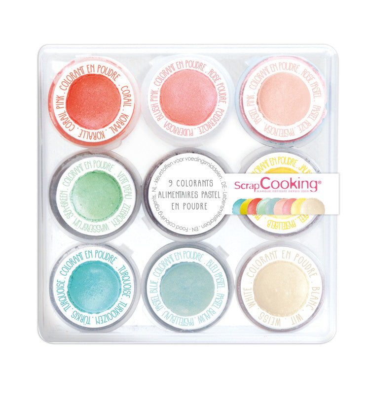 ScrapCooking Lebensmittelfarbstoffpulver – Pastell-Set – 160 g