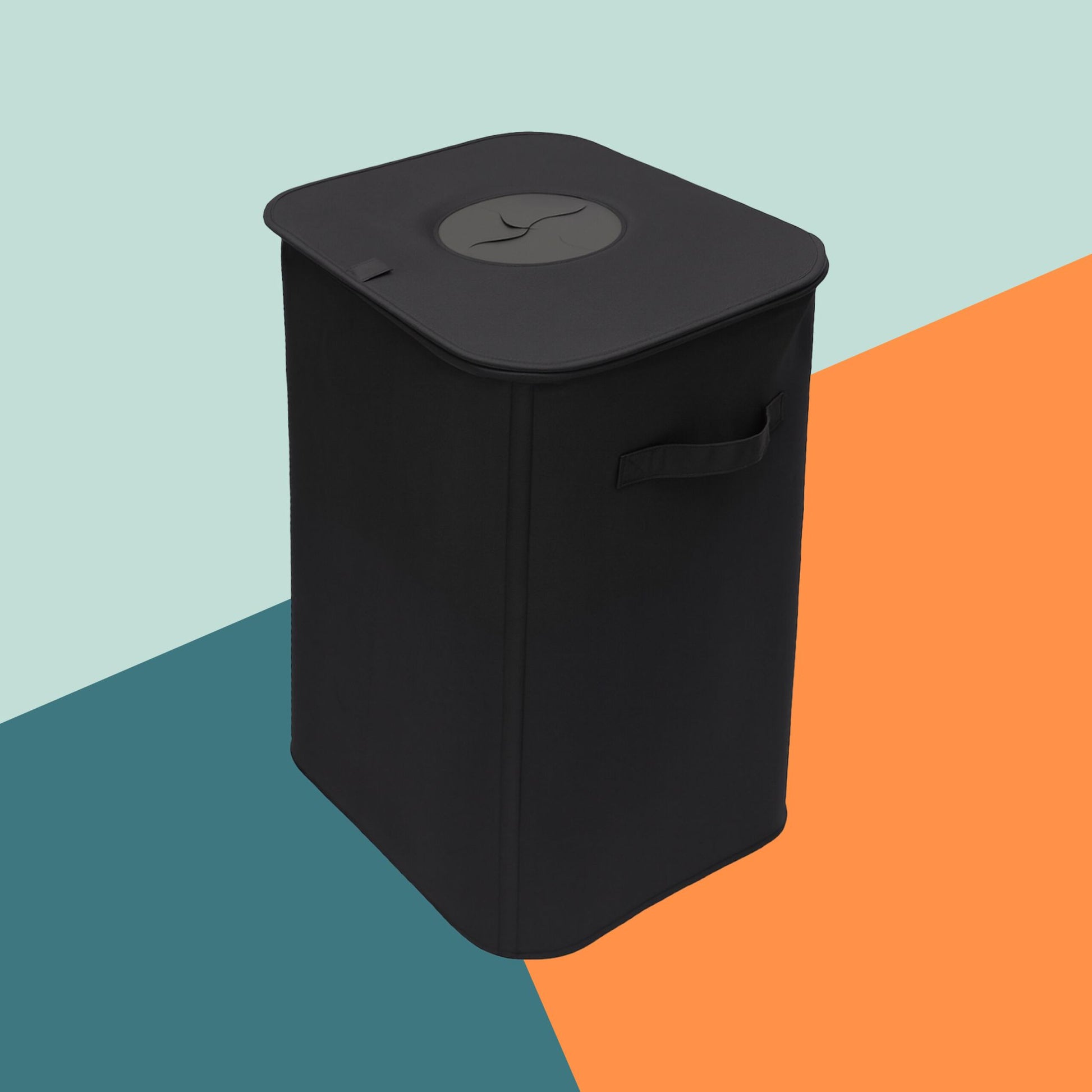Relaxdays Recyclingbox – 100 l – Polyester/Glasfaser, rechteckig – schwarz – abnehmbar, mit Griffen